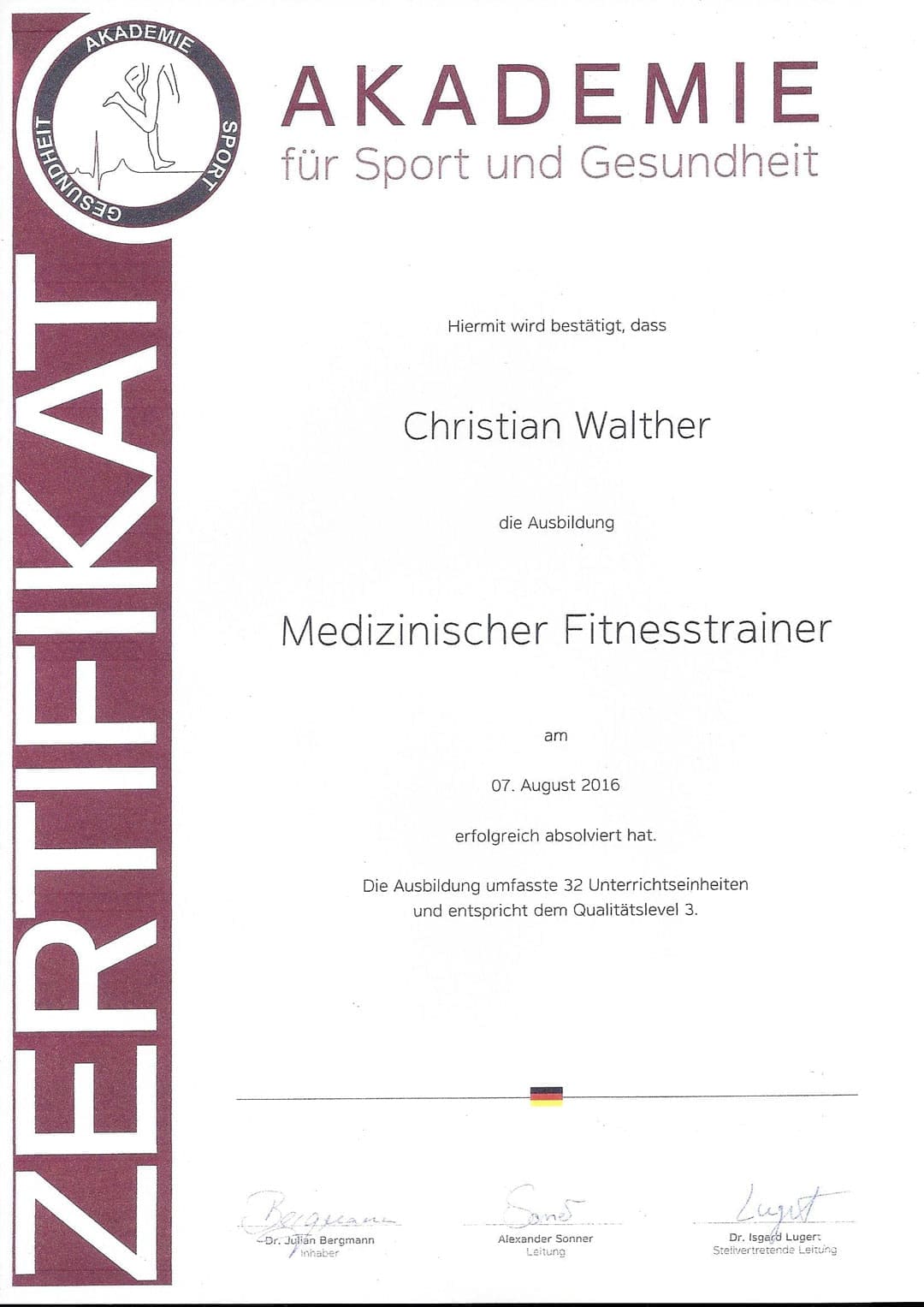 medizinischer Fitnesstrainer